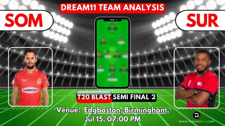 SOM VS SUR Dream 11 Prediction Today Match, Perfect Playing 11, Pitch Report, Injury Update, Dream 11 Team Today, Fantasy Cricket Tips