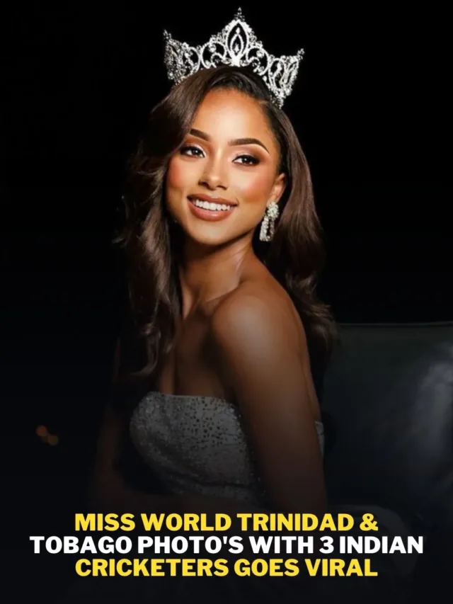 Miss World Trinidad & Tobago photo’s with 3 Indian cricketers