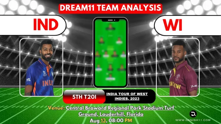IND VS WI Dream11 Prediction Today Match, Perfect Playing 11, Pitch Report, Injury Update, IND VS WI Dream11 Team Today, Fantasy Cricket Tips, 5TH T20I